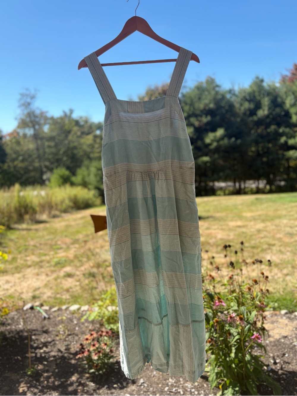 Patagonia Striped Sundress in Aqua and Cream